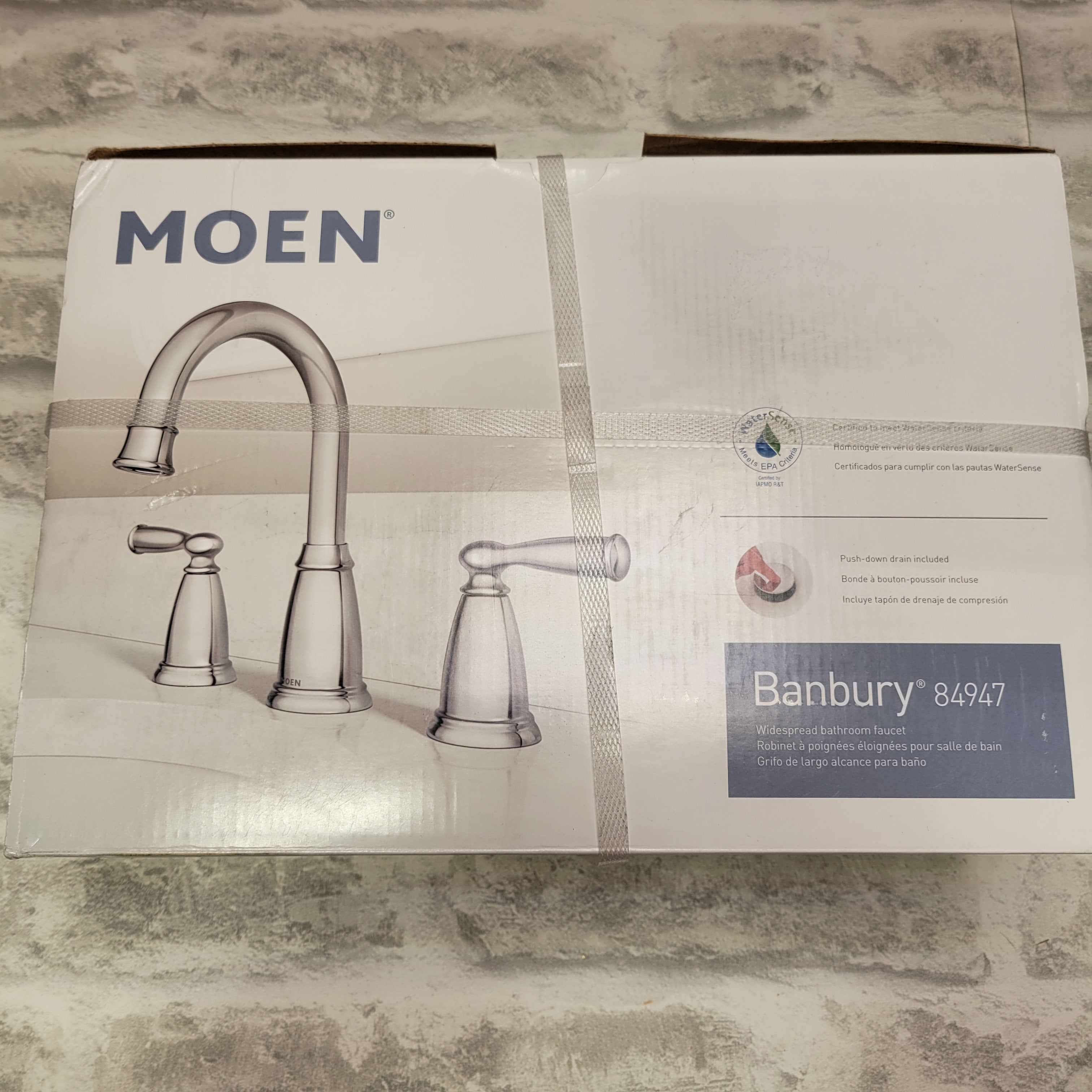 MOEN Banbury 8 in. Widespread Double Handle High-Arc Bathroom Faucet in Chrome (7643415052526)